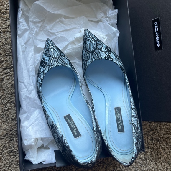 Authentic Dolce & Gabbana heels, multicolored light blue - size 6.5 - Picture 3 of 12